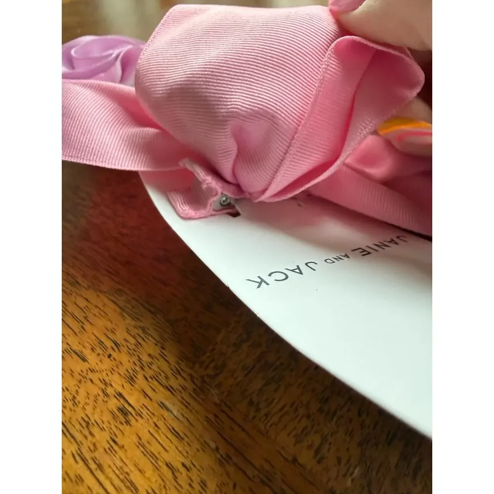 NWT Girls Pink Bow and Floral Clip Hair Duo